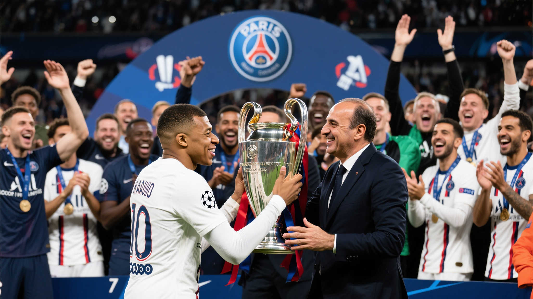 姆巴佩展现风度!纳赛尔:欧冠夺冠后,他向我表达祝贺 当巴黎圣日耳曼终于捧起梦寐以求的欧冠奖杯时,不仅全